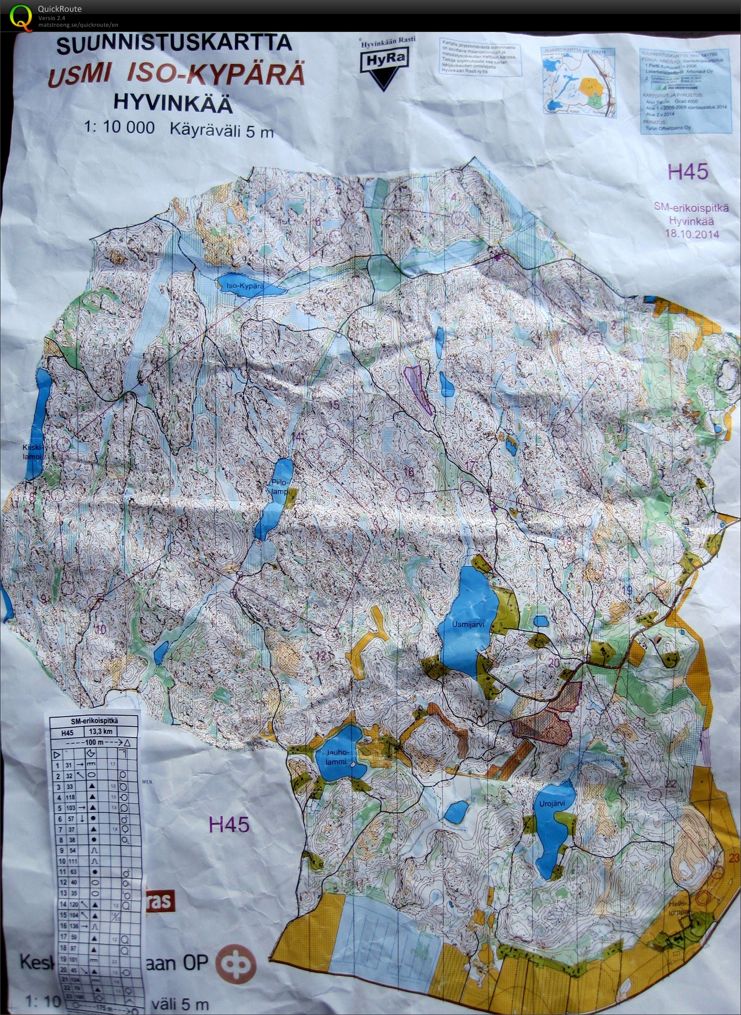 Sm-erikoispitkä H45 (18/10/2014)