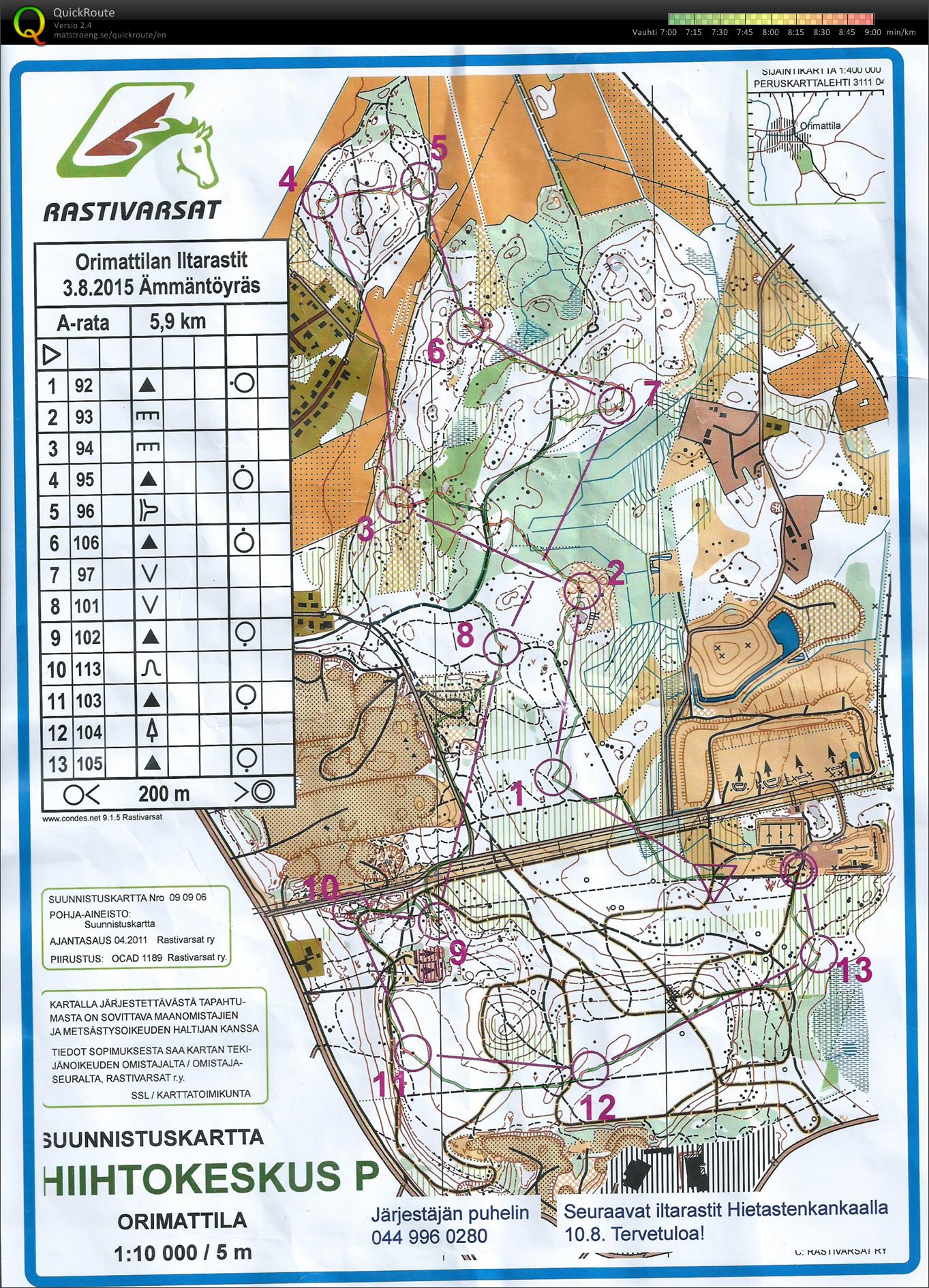 Iltarastit Hiihtokeskus (03/08/2015)