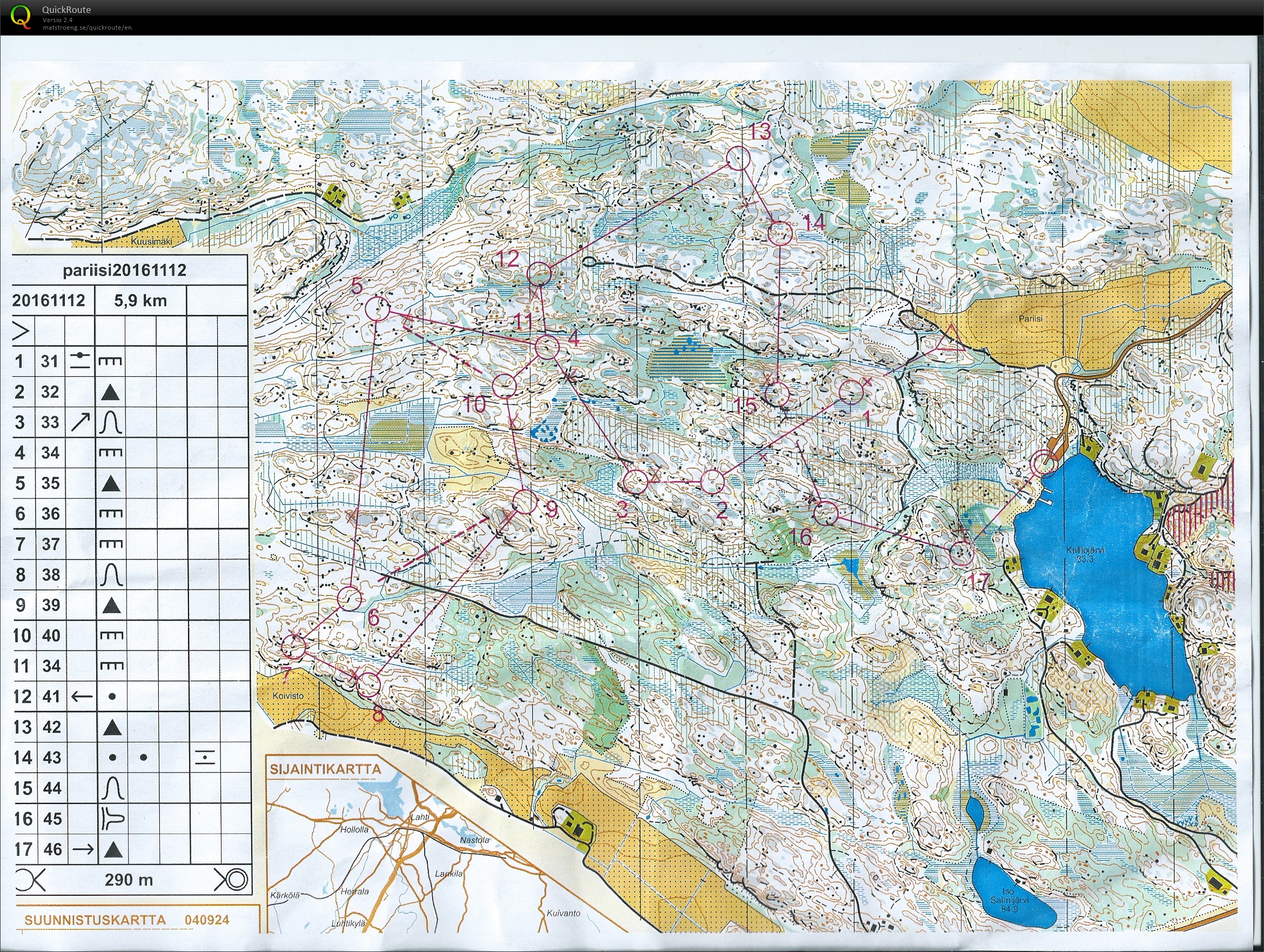 Muistisuunnistus Pariisi (19/11/2016)