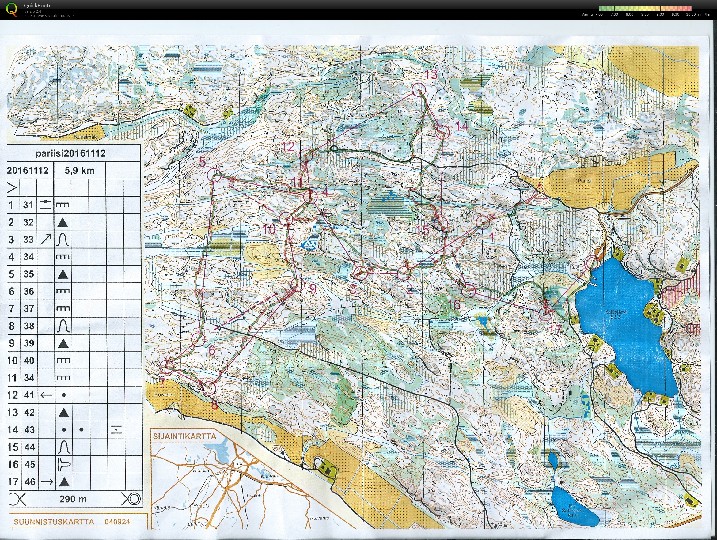 Muistisuunnistus Pariisi (19/11/2016)