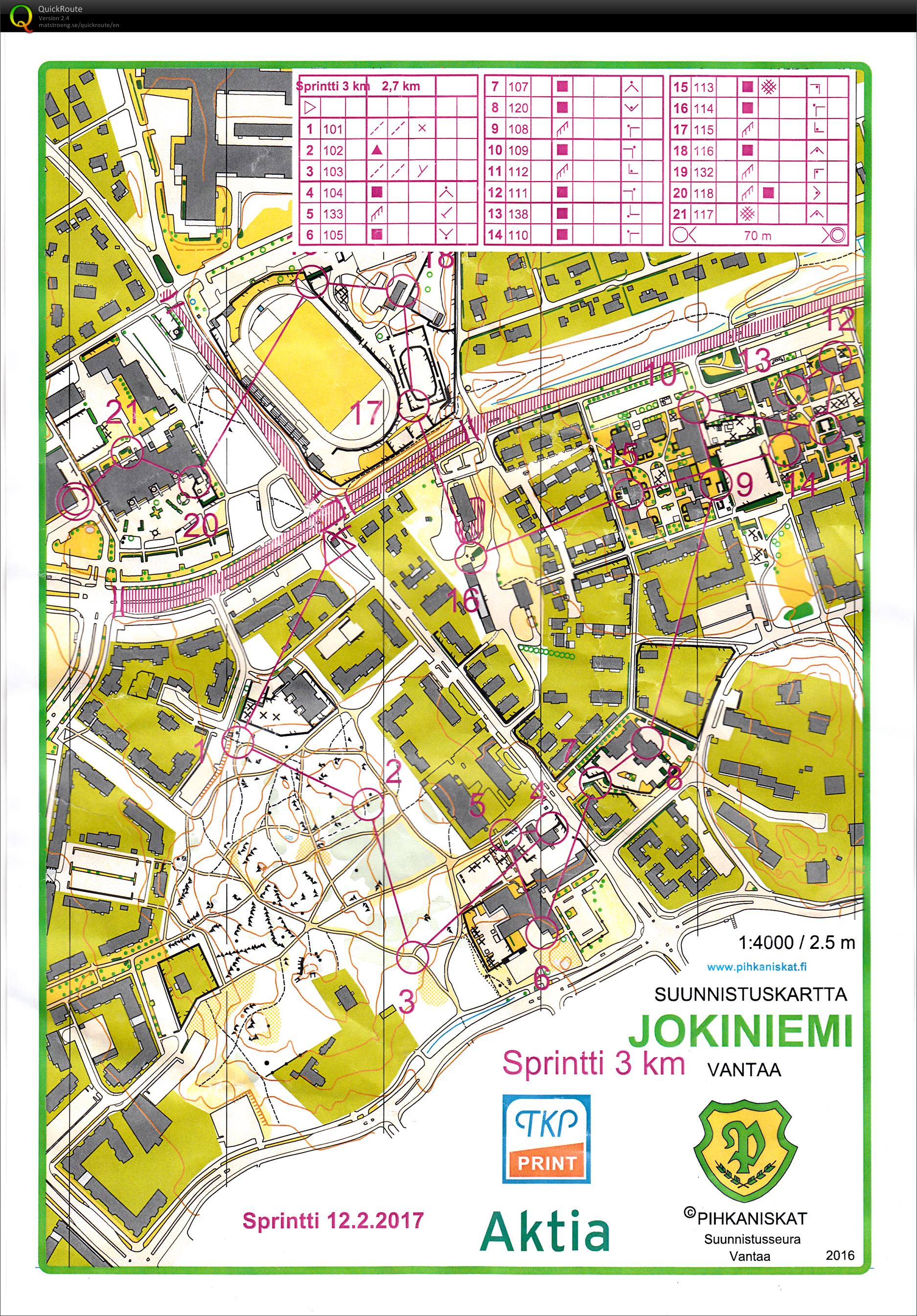 Korttelirastit, sprintti (12/02/2017)
