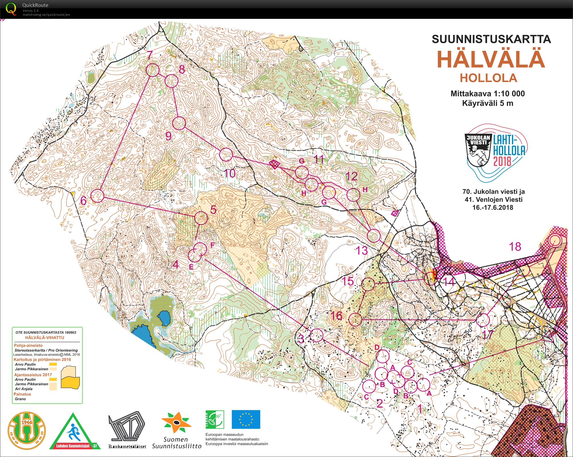 Lahti-Hollola Jukola 2018 (16-06-2018)