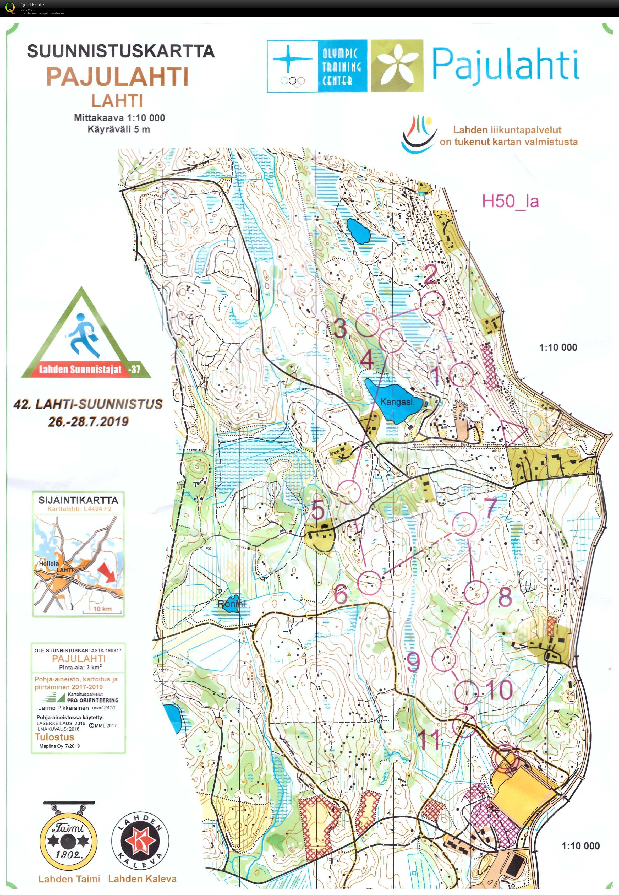 Lahtisuunnistus keskimatka (27/07/2019)