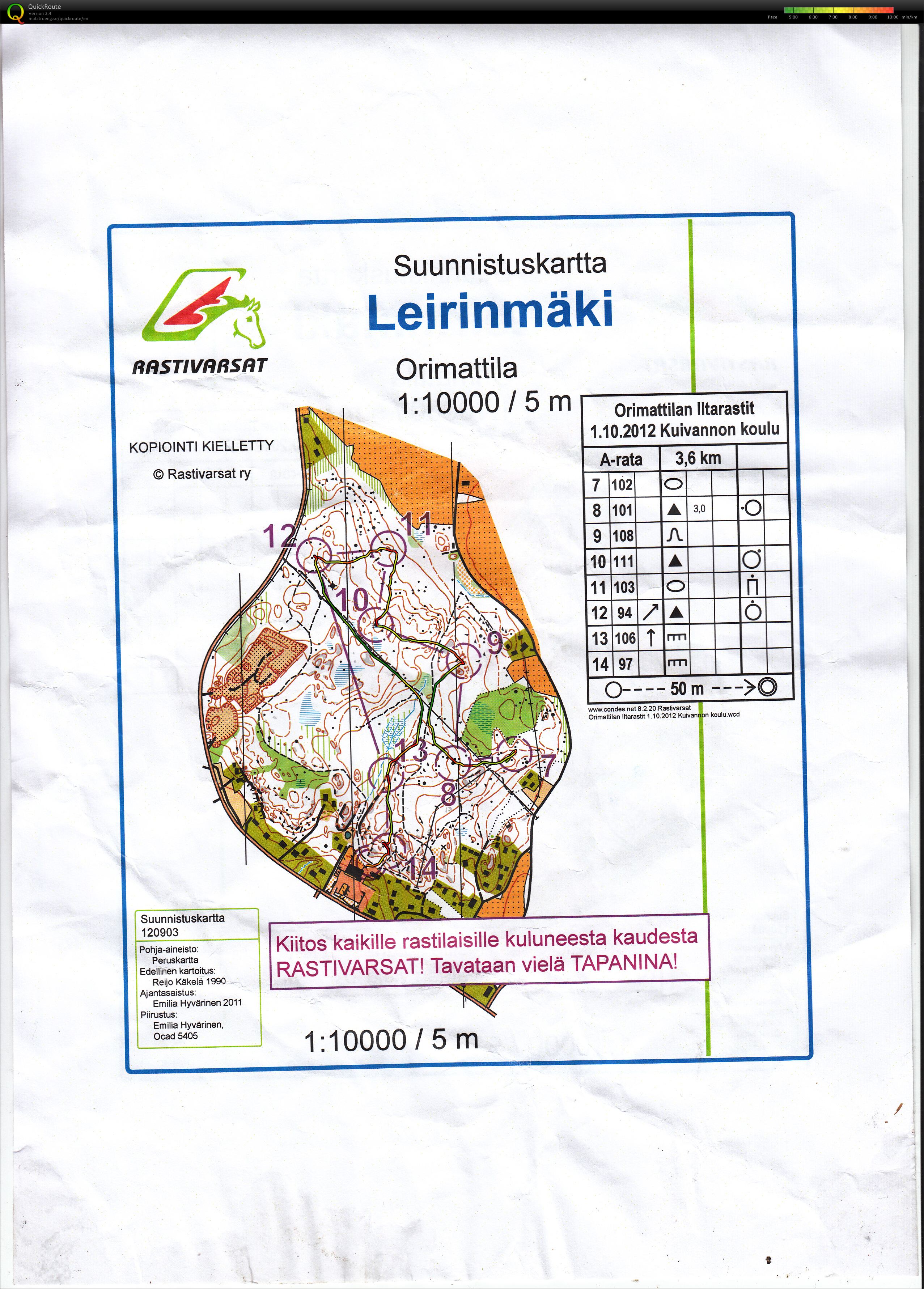 Orimattilan iltarastit, A-rata, 2.osa (01/10/2012)