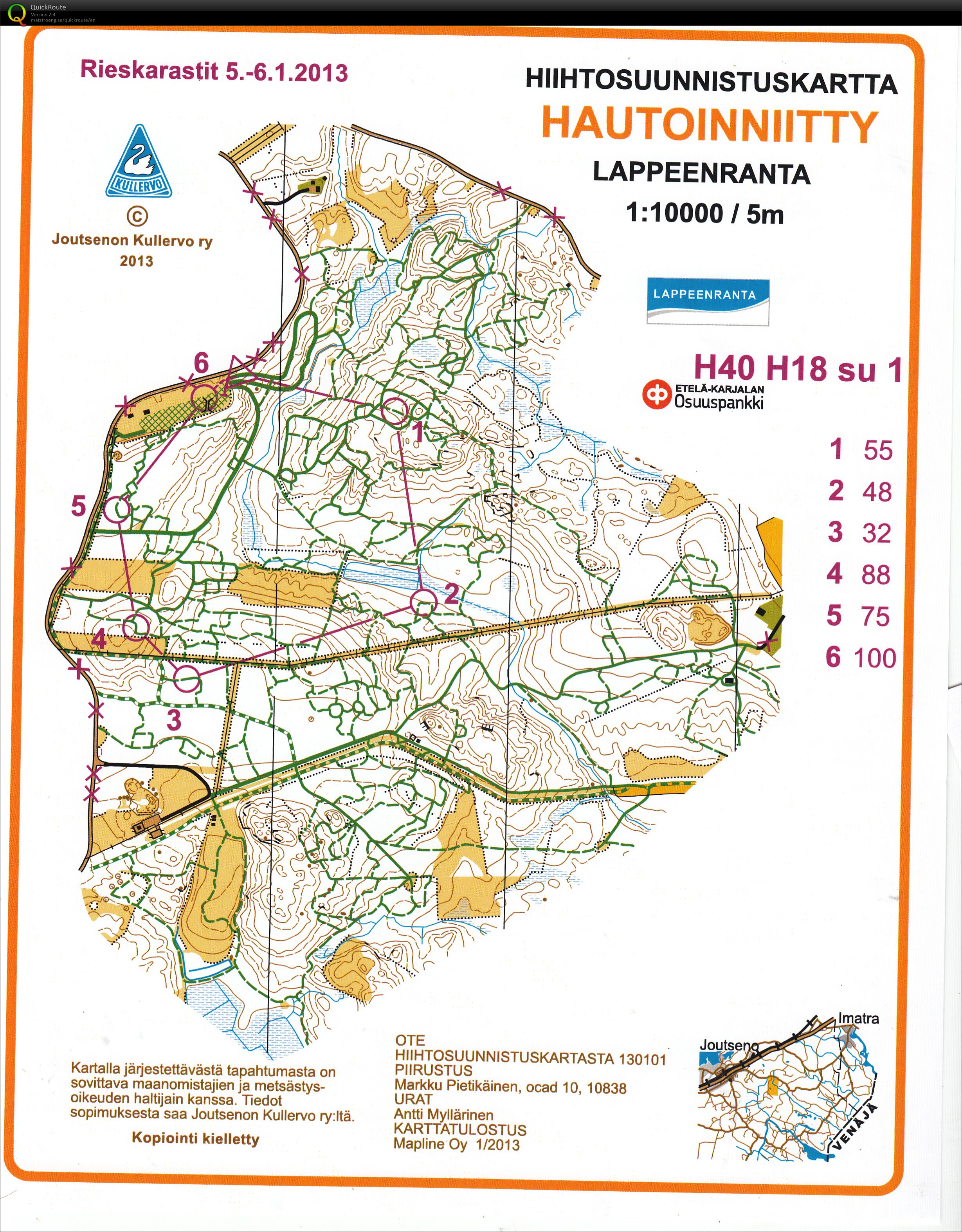 Rieska-rastit, 2 pv. / 1.lenkki, Ski-o (06/01/2013)