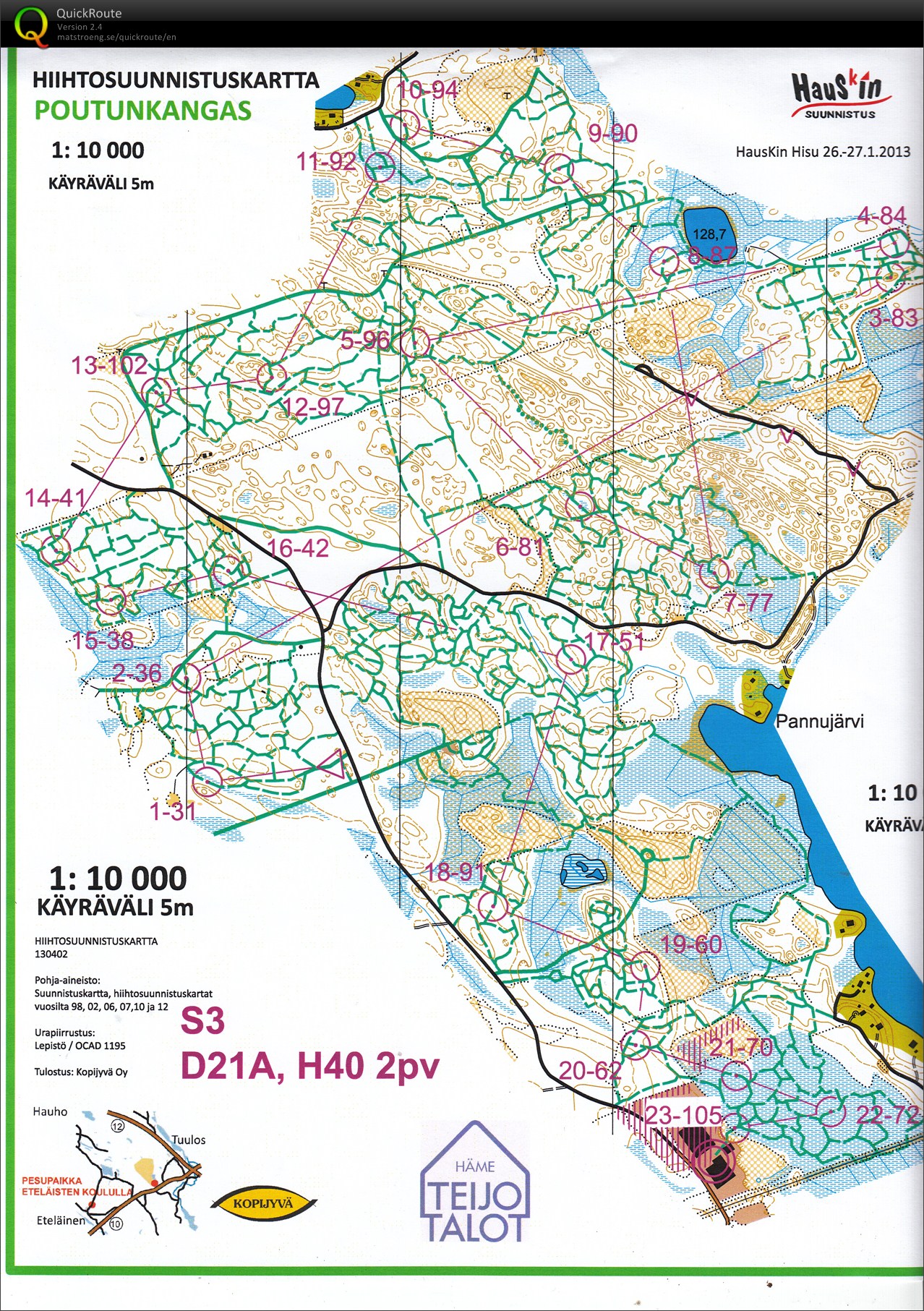 Hauskin hisu, 2 pv., H40, Ski-o (27/01/2013)