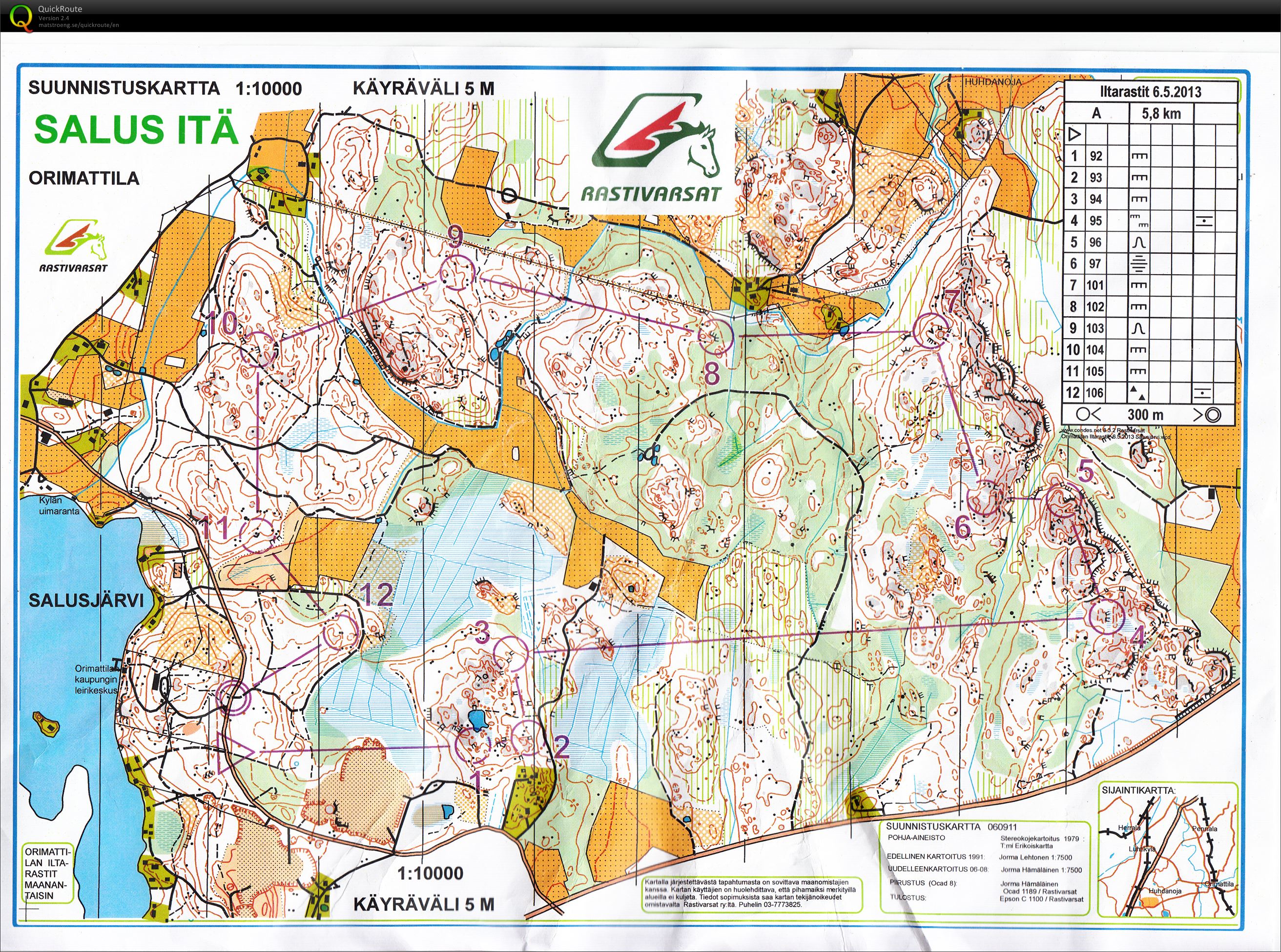 Orimattilan iltarastit 6.5.2013, A-rata (06/05/2013)
