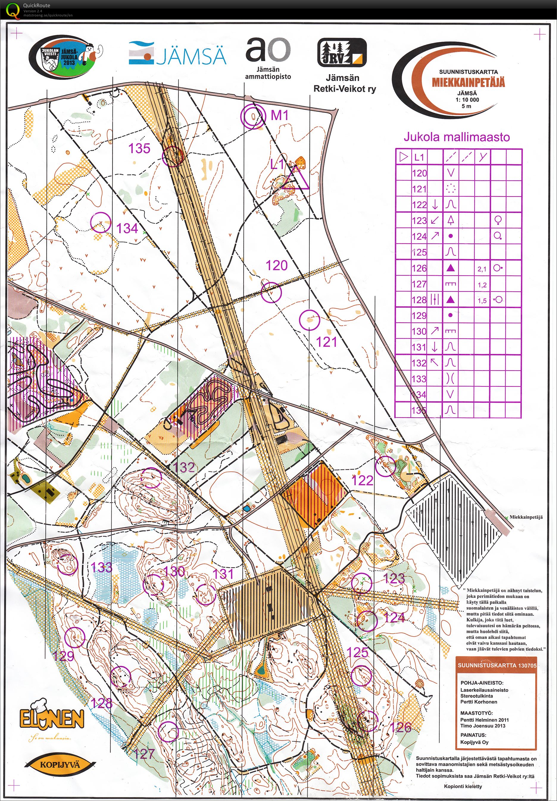 Jämsä-Jukola, mallisuunnistus (12/06/2013)
