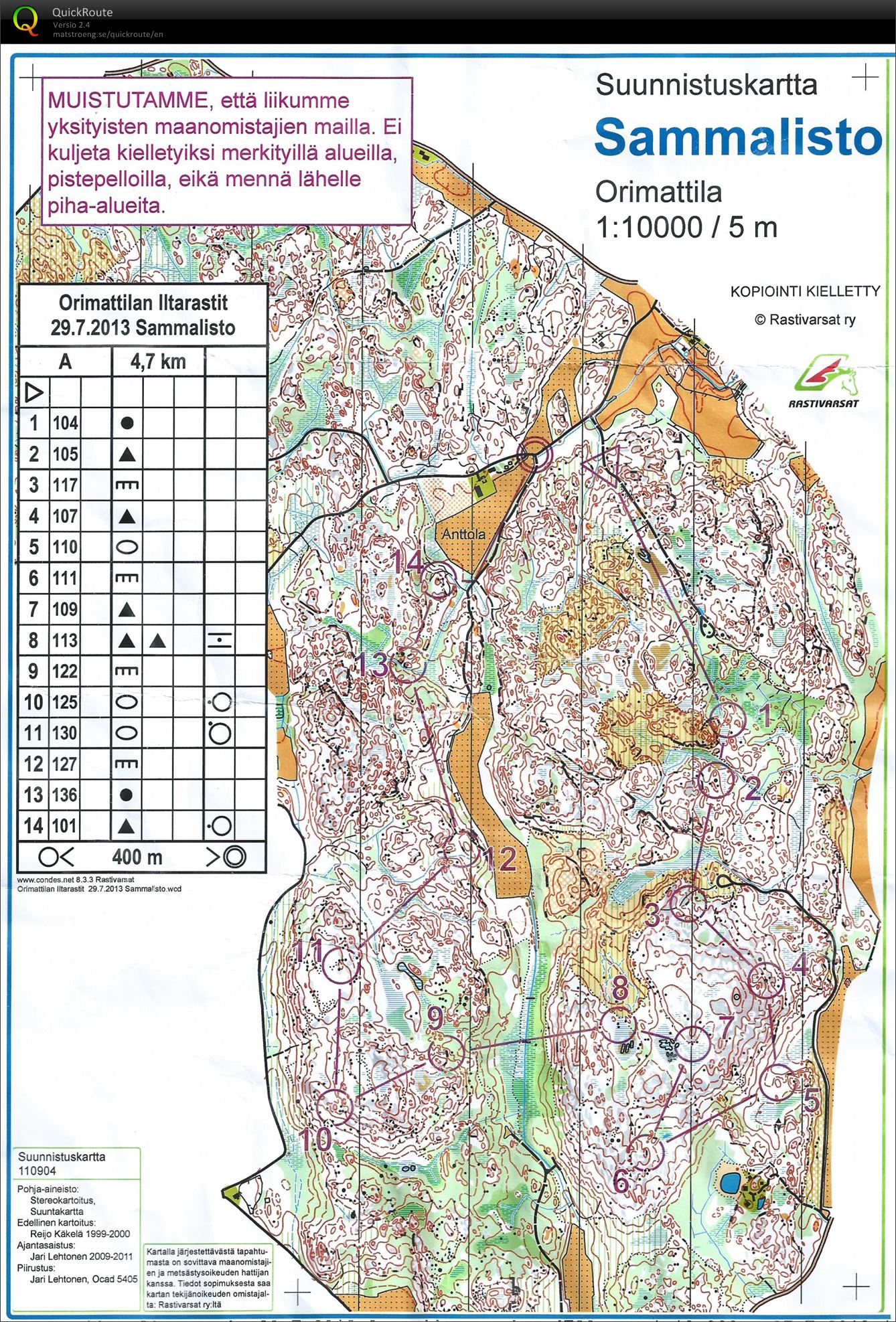 Iltarastit / Sammalisto (2013-07-29)