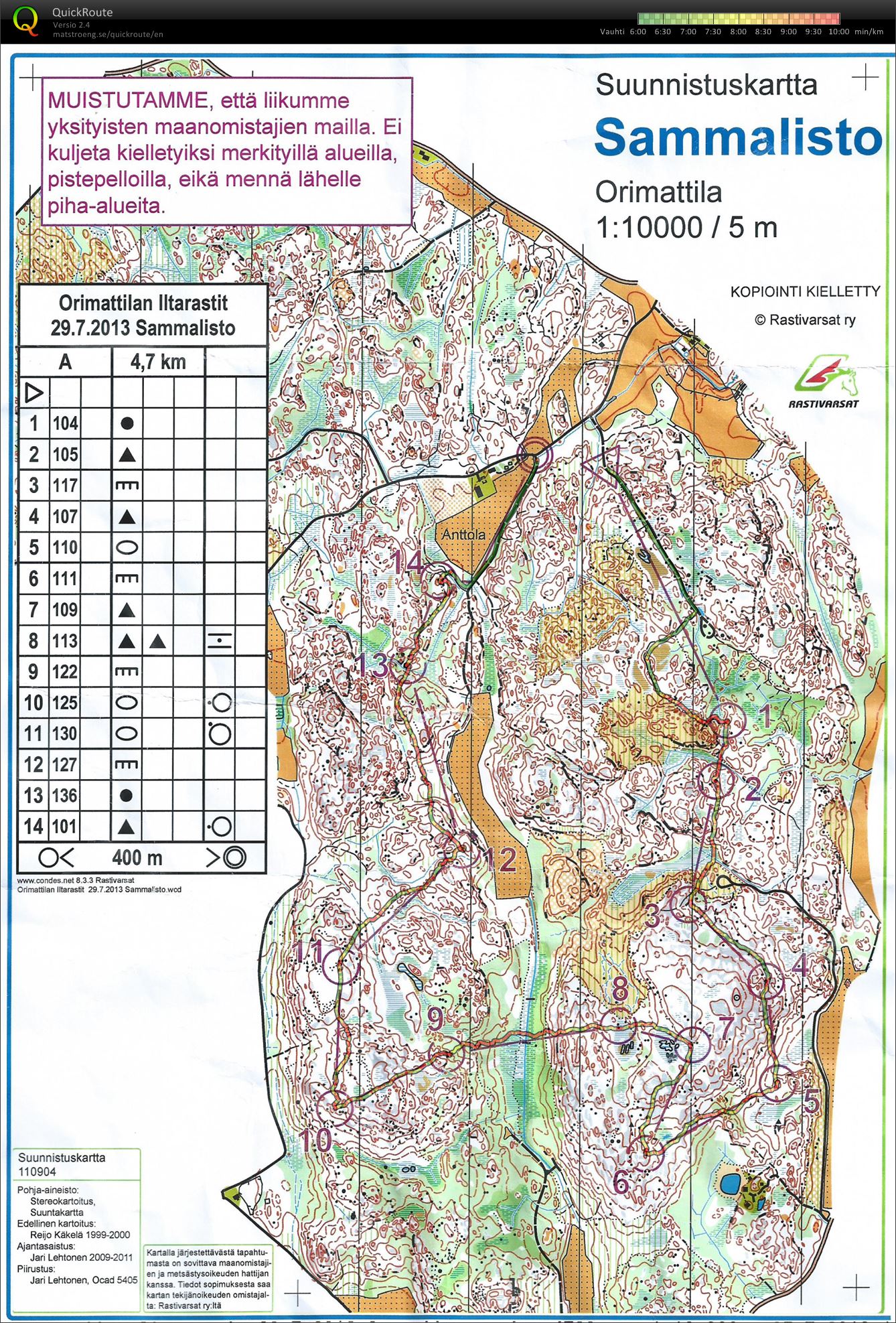 Iltarastit / Sammalisto (2013-07-29)