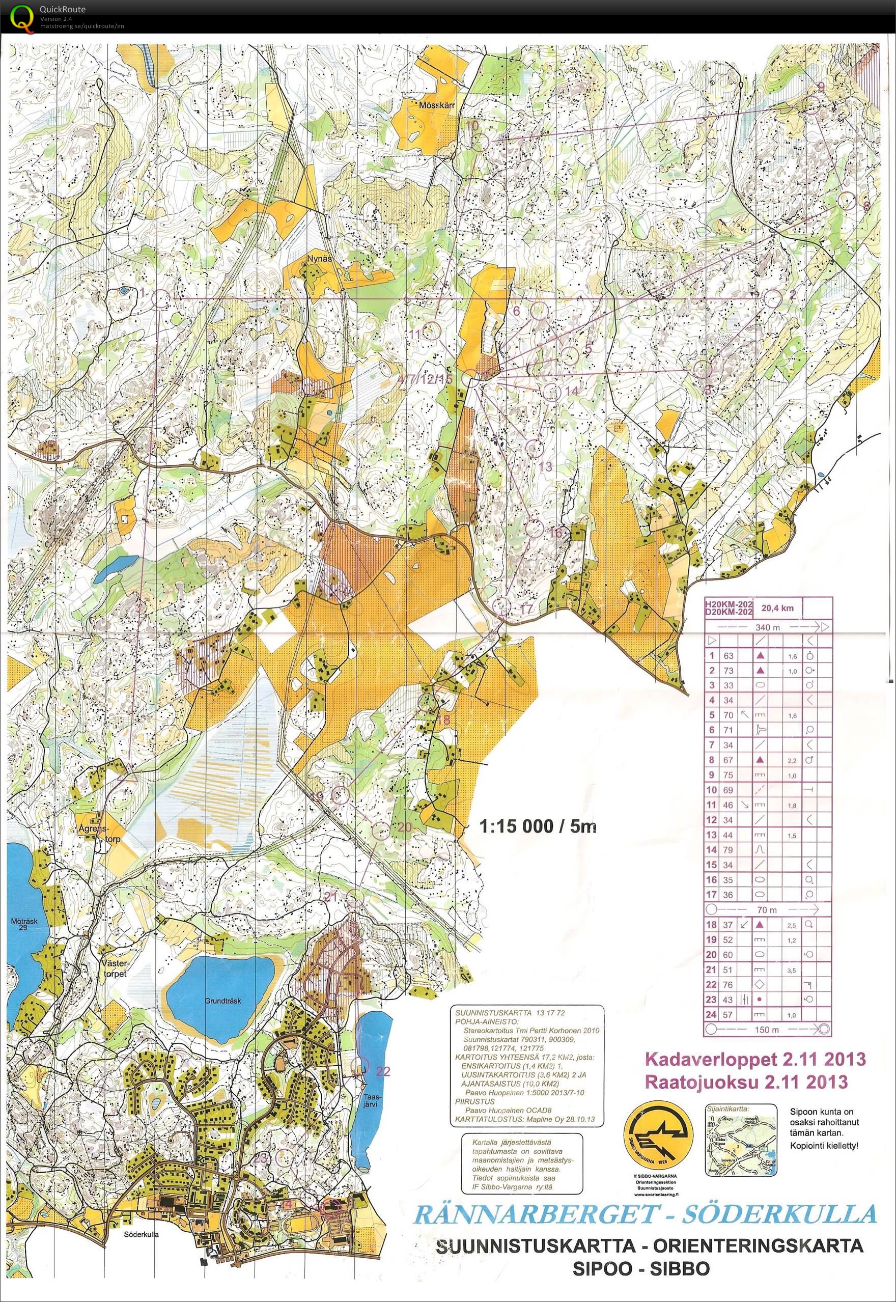 Raatojuoksu 2013 / 20 km (02/11/2013)