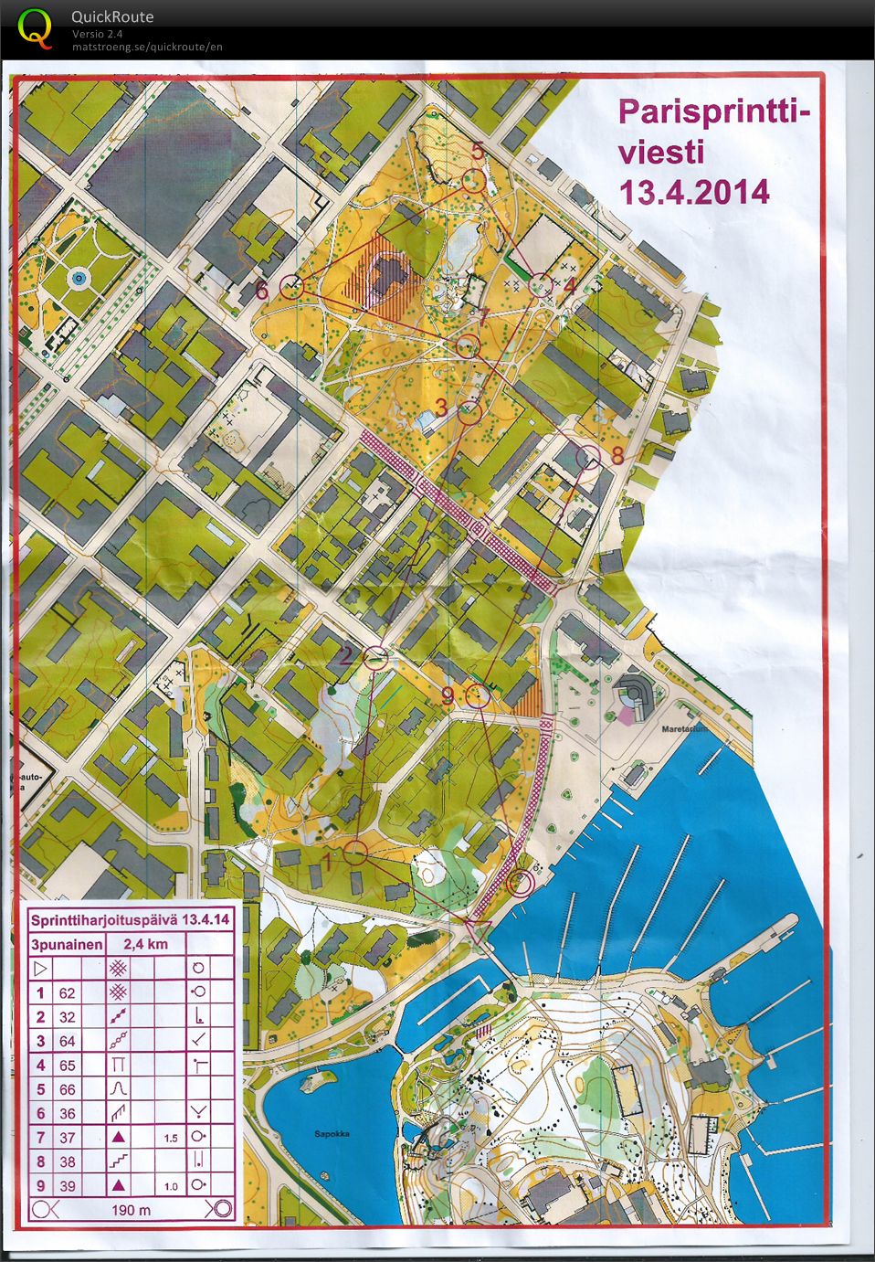 Sprinttipäivä Kotkassa parisprintti 6-osuus (13/04/2014)