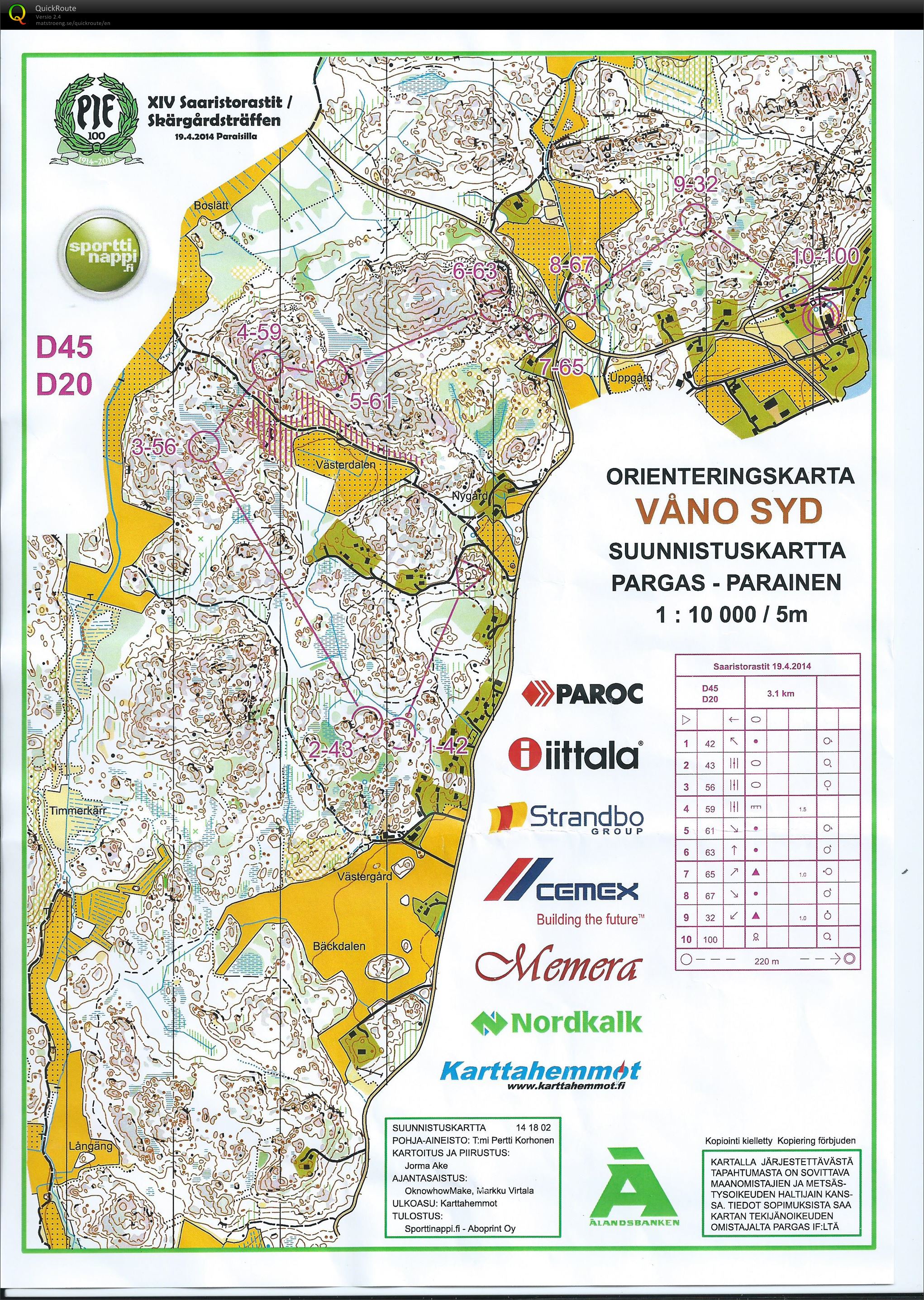 Saaristorastit D20 (19/04/2014)