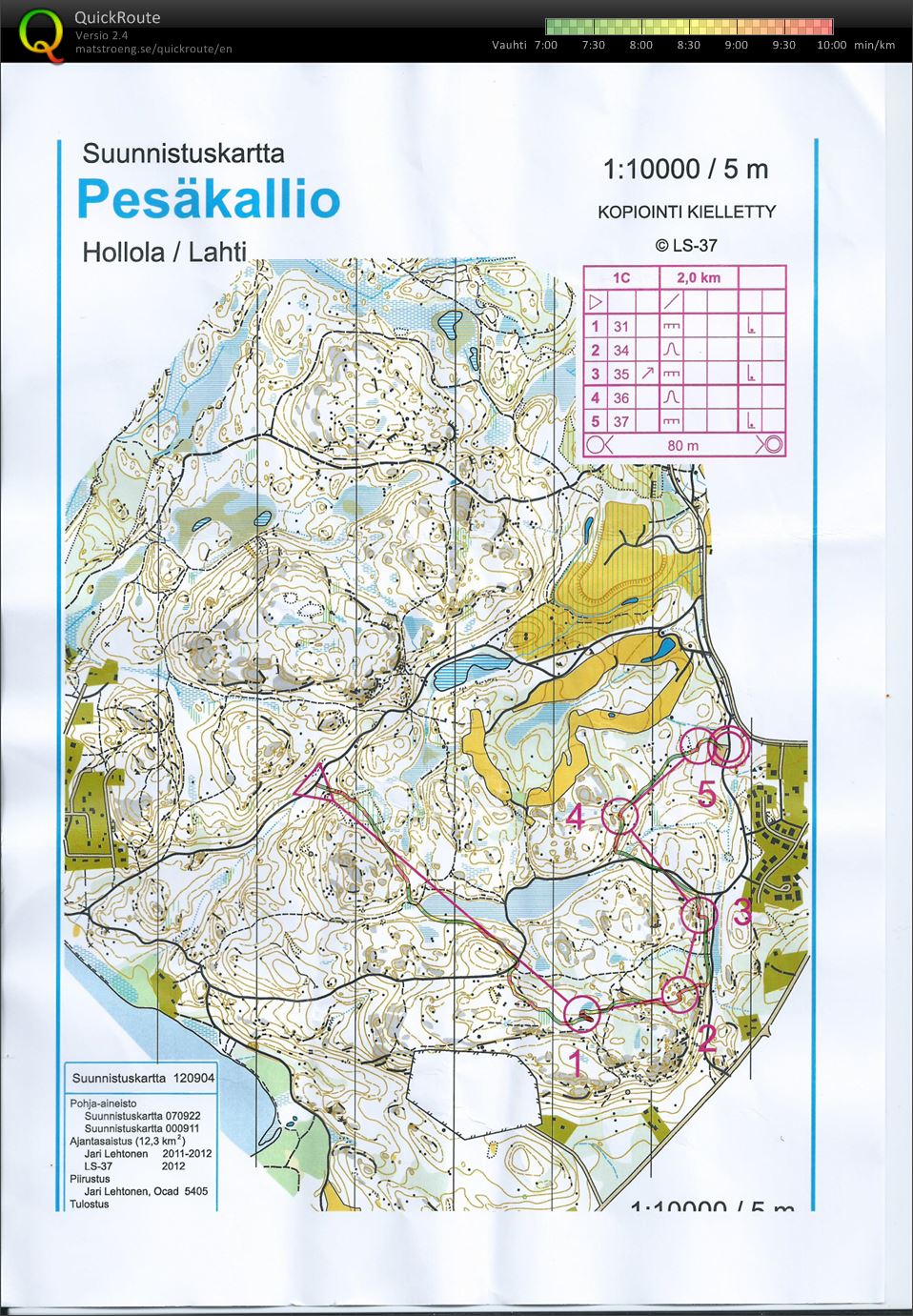 Jukola-treeni Pesäkallio 1C (11/06/2014)