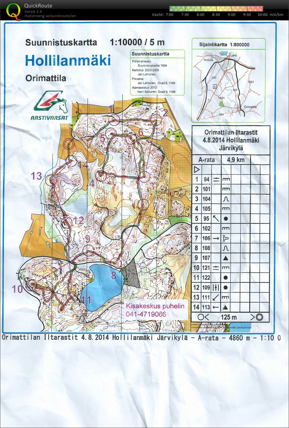 Iltarastit Hollilanmäki (04/08/2014)